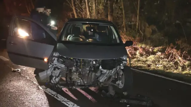 Smashed up car