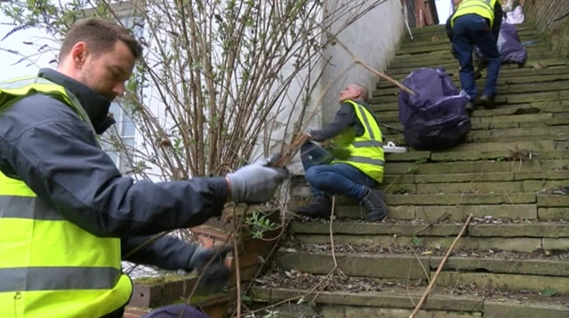 The Long Stairs being restored