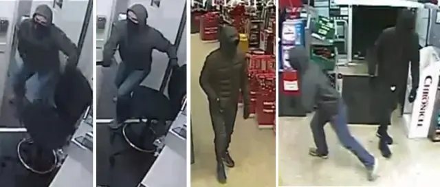 Pictures of masked robbers