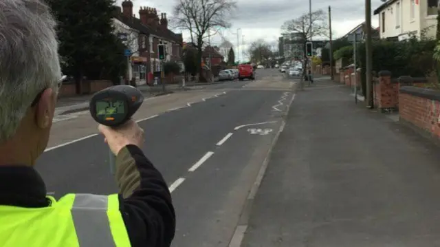 Community speedwatch in action in Normacot