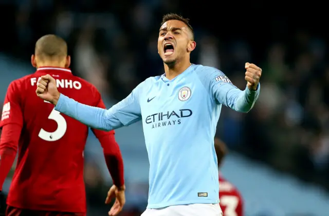 Danilo celebrates at the final whistle