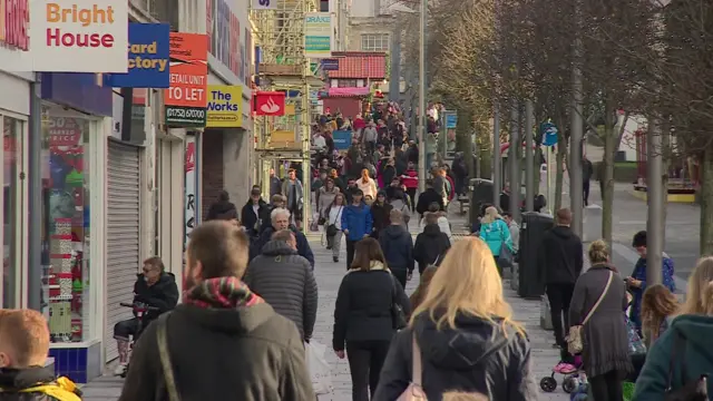 a busy high street