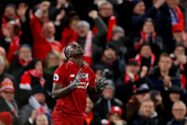 Sadio Mane celebrates