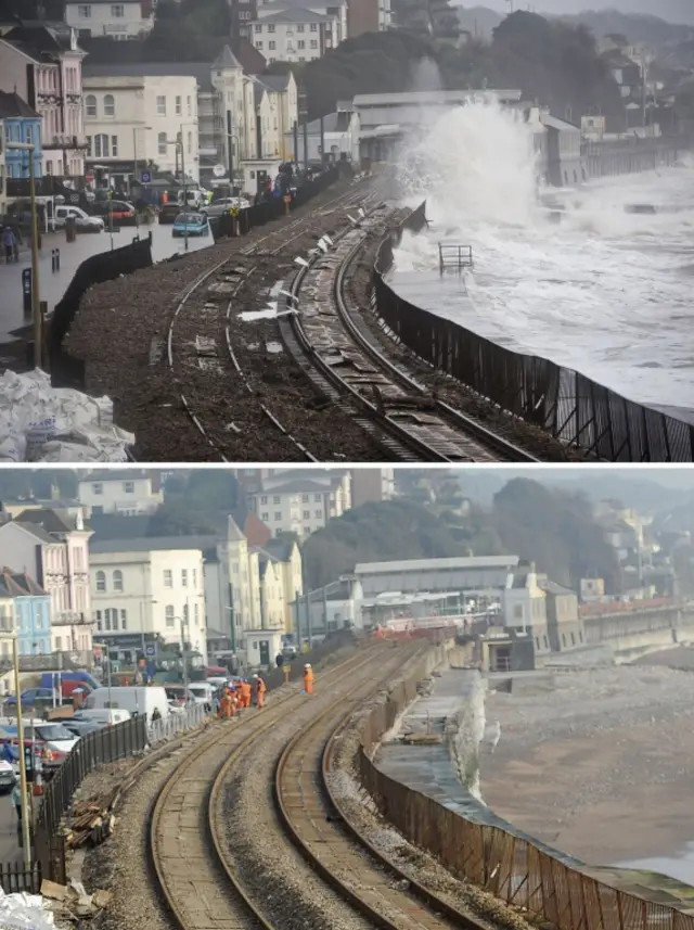 Rail line at Dawlish