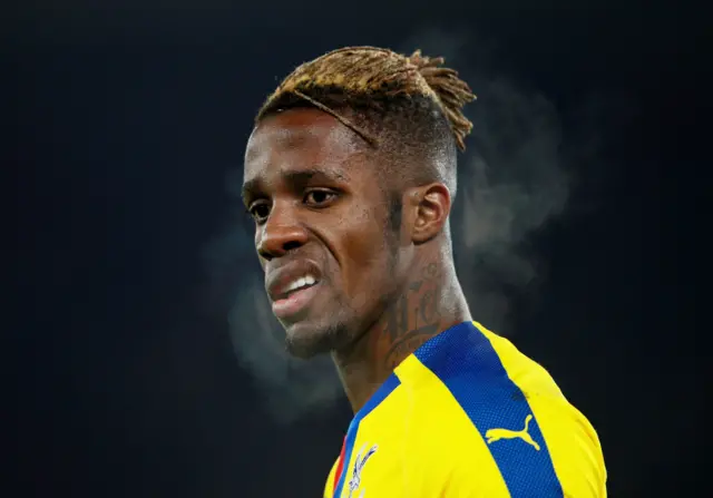 Wilfried Zaha reacts