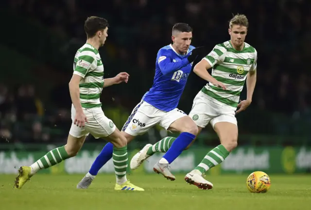 Michael O'Halloran in possession against Celtic