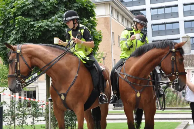 Police horses in Bristol