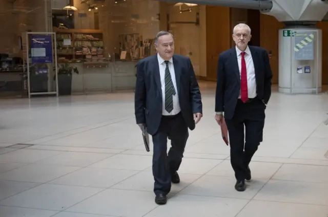 Labour leader Jeremy Corbyn and the party's chief whip Nick Brown