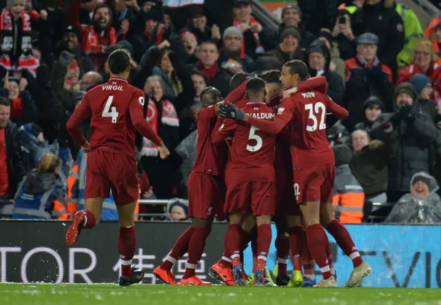 Liverpool players celebrate