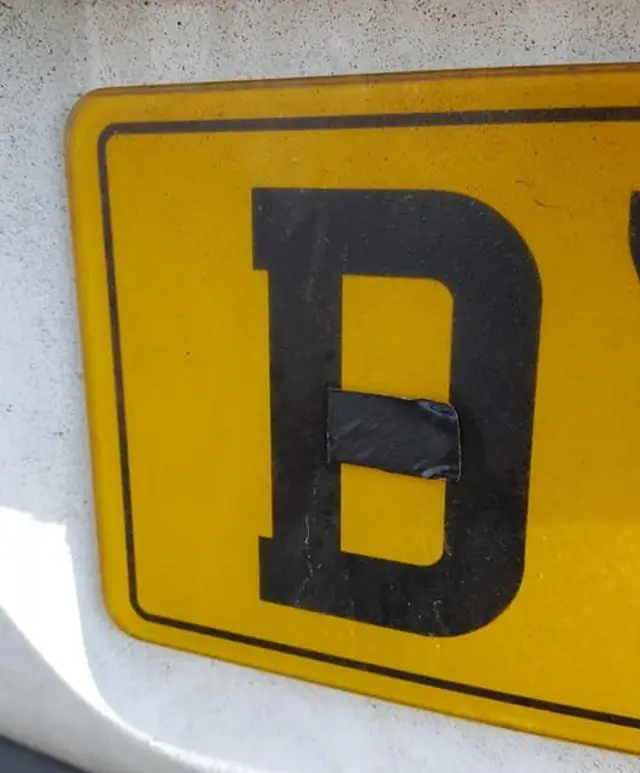 Manipulated number plate