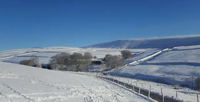 Snowy hills of Buxton