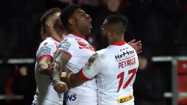 Kevin Naiqama celebrates