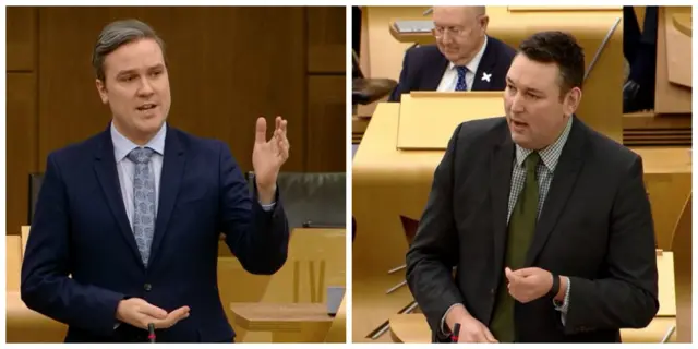 SNP MSP Tom Arthur and Tory MSP Miles Briggs clash