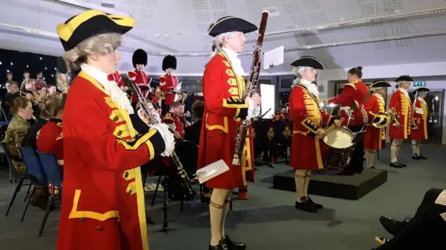 Trent College students performing with the Grenadier Guards