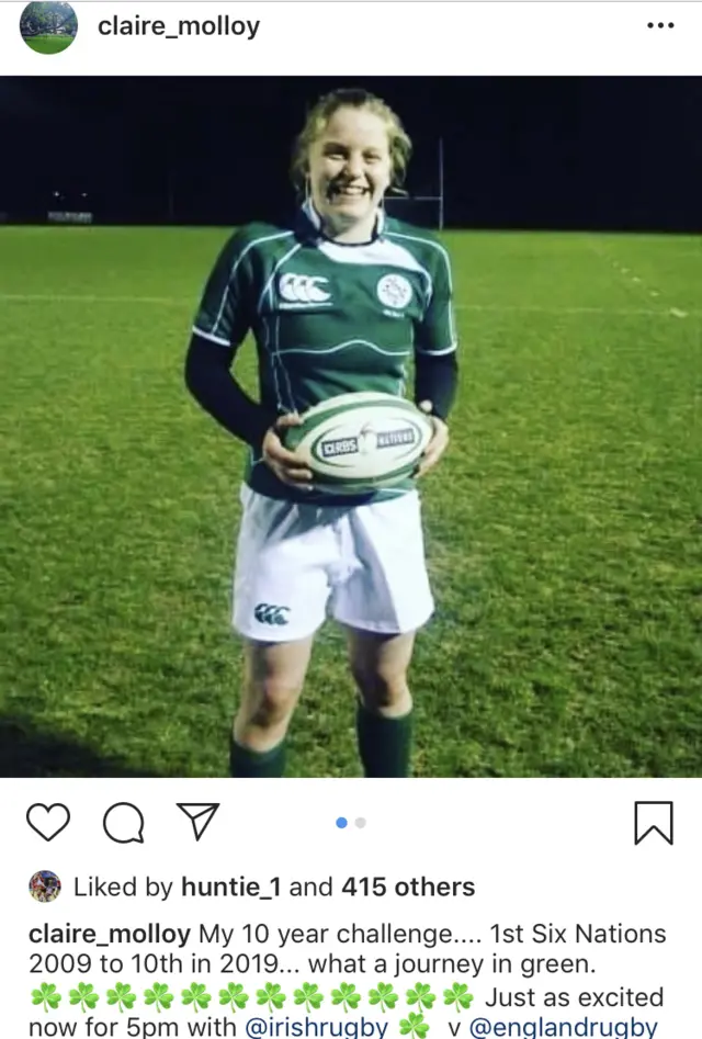 Claire Molloy in Ireland kit in 2009