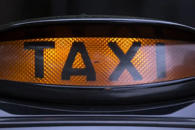 A taxi sign