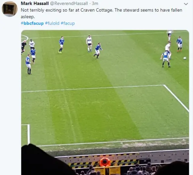 Oldham fan's tweet about Fulham steward