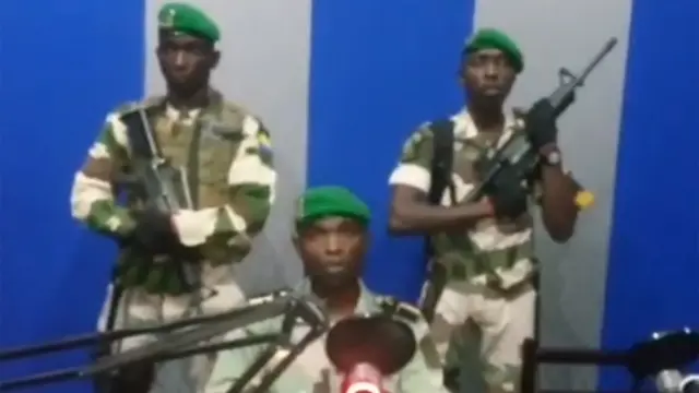 Soldiers in radio station