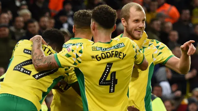 Teemu Pukki celebrates a goal