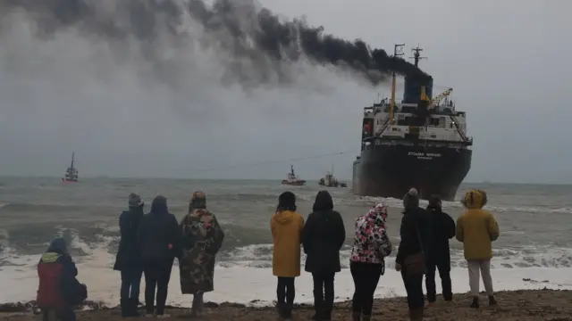 Grounded Russian ship