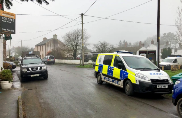 Police car outside pub