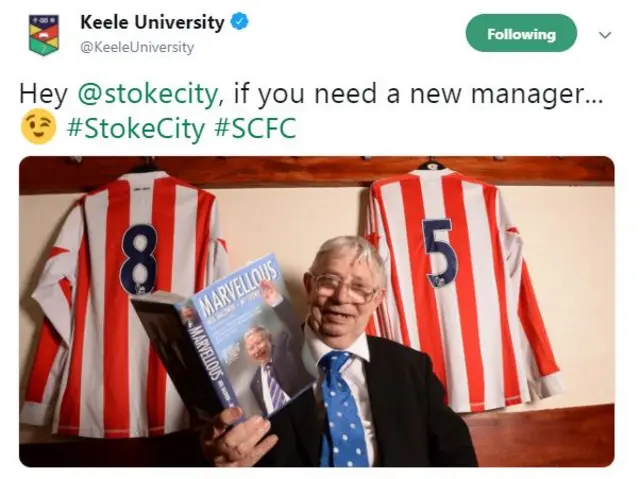 Keele University tweet