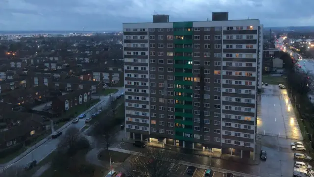 A tower block in the Great Thornton Street area of Hull