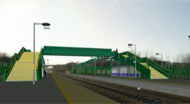 Artist's impression of railway station