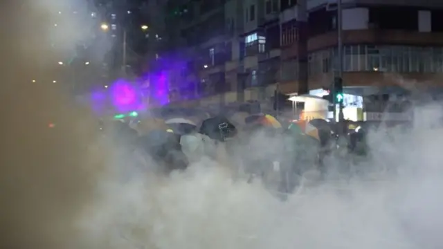 Tear gas in the Sham Shui Po district