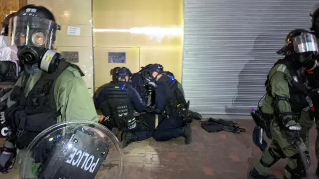 Hong Kong's police force make an arrest