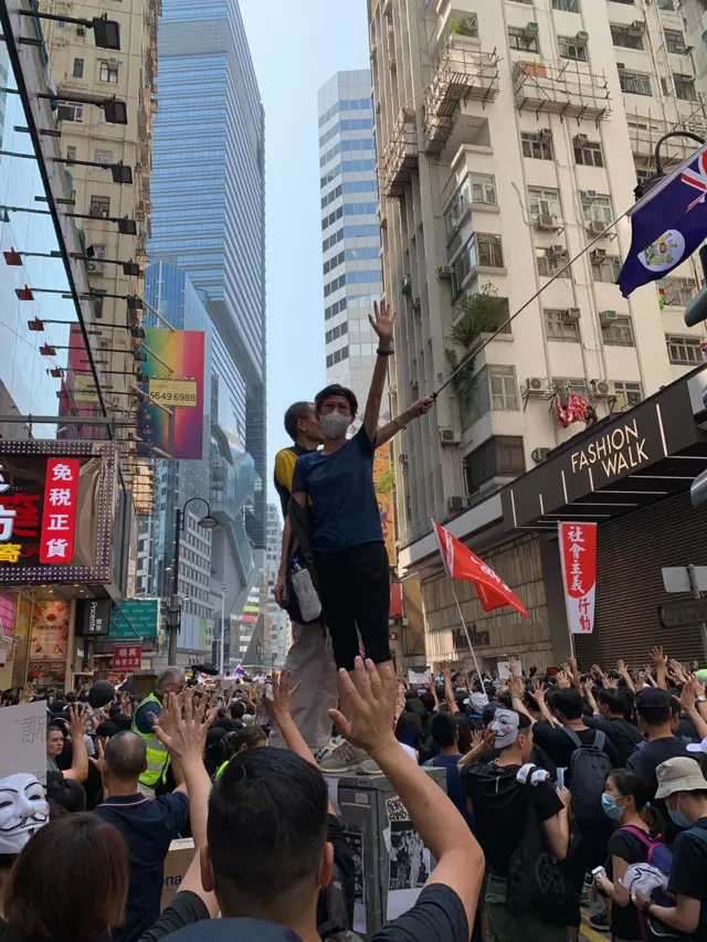 Protesters in Hong Kong