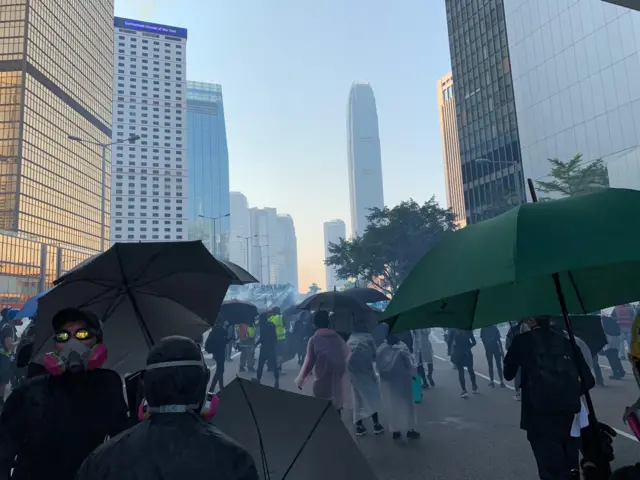 Protesters and tear gas in Hong Kong