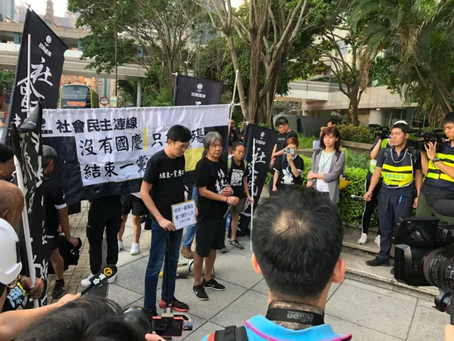 Pro-democracy protesters in Wan Chai