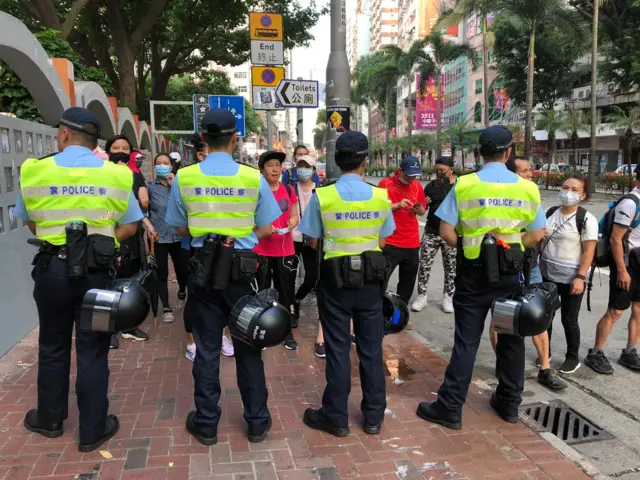 Pro-Beijing activists in Wan Chai