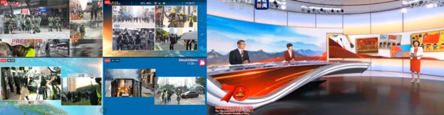 There is very different TV coverage in Hong Kong and China