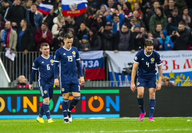 Scotland slumped to another heavy defeat in Moscow