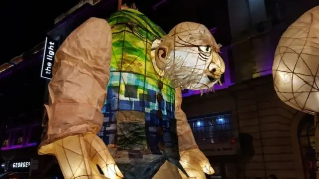 A lantern in the 2017 Light Night parade through Leeds
