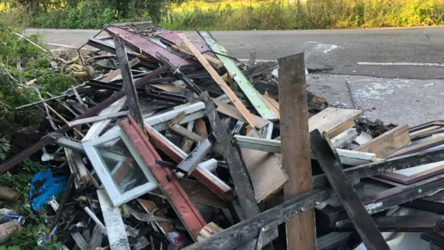 Fly-tipped waste