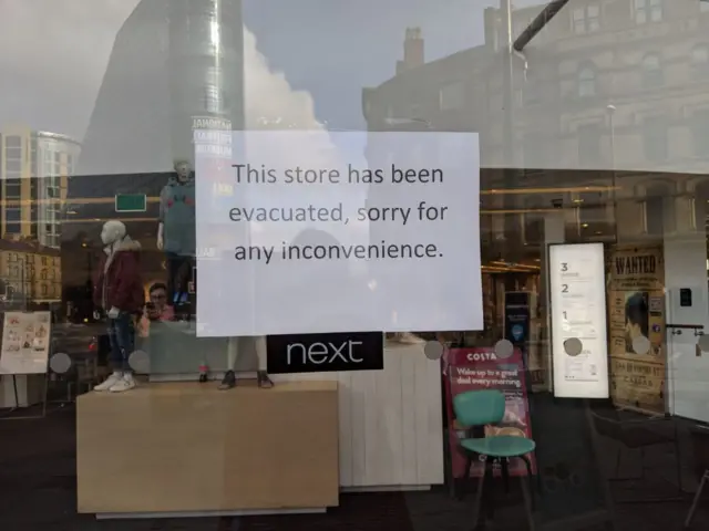 Sign in shop window