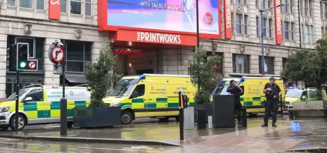 Ambulances outside The Printworks