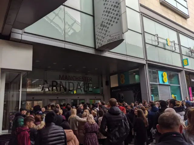 Queues outside Manchester Arndale