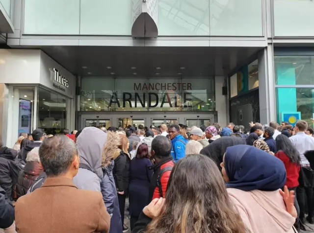 Queues outside Manchester Arndale