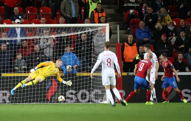 Czech Republic's Zdenek Ondrasek scores their second goal