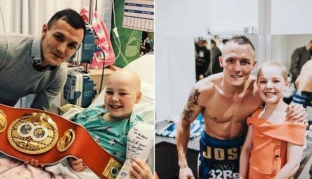 Josh Warrington visits children in hospital