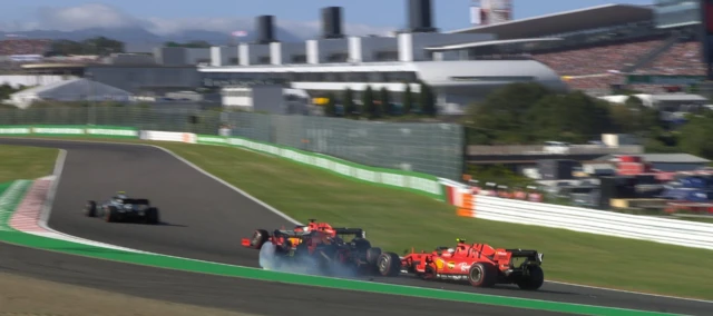 Verstappen and Leclerc collide