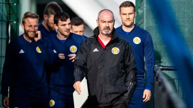 Steve Clarke leads his players