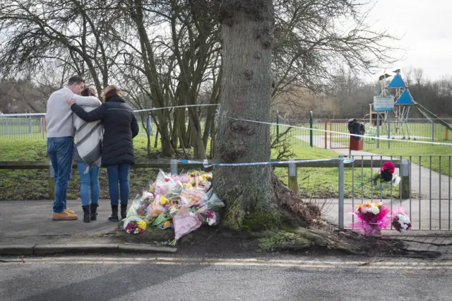 Flowers at crime scene