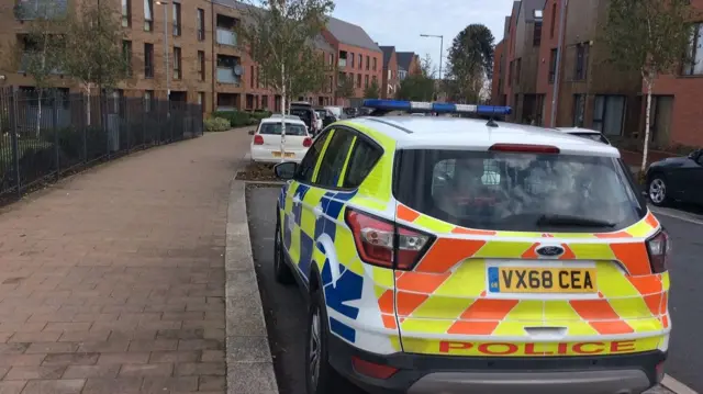 Police car on street