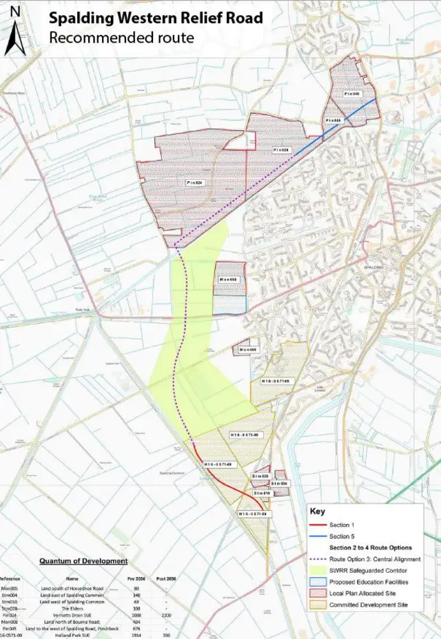 Spalding relief road map