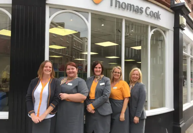 Staff at former Thomas Cook